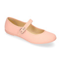 Cotton canvas woman Mary Jane shoes with buckle fastening.