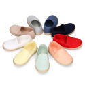 Cotton canvas SLIP ON style espadrille shoes for kids.