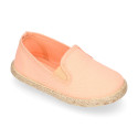 Cotton canvas SLIP ON style espadrille shoes for kids.