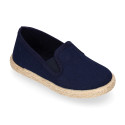 Cotton canvas SLIP ON style espadrille shoes for kids.