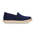 Cotton canvas SLIP ON style espadrille shoes for kids.