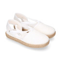 VOILE Cotton Canvas Girl espadrille shoes with ties closure.