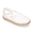 VOILE Cotton Canvas Girl espadrille shoes with ties closure.