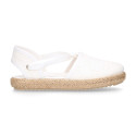 VOILE Cotton Canvas Girl espadrille shoes with ties closure.