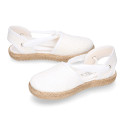 VOILE Cotton Canvas Girl espadrille shoes with ties closure.