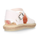 Little Girl Canvas espadrille shoes with white laces design.