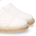 Little Girl Canvas espadrille shoes with white laces design.
