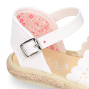 Little Girl Canvas espadrille shoes with white laces design.