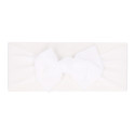 Wide baby turban with knotted bow.