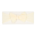 Wide baby turban with knotted bow.