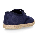 LINEN canvas Kids Bamba type espadrille shoes with ties closure.