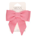 Girl bow hair clip in linen for Ceremony.