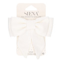 Girl bow hair clip in linen for Ceremony.