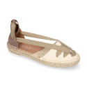 Cotton leather Girl espadrilles shoes Goyesca style.