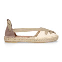 Cotton leather Girl espadrilles shoes Goyesca style.