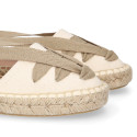 Cotton leather Girl espadrilles shoes Goyesca style.