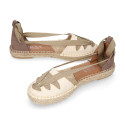 Cotton leather Girl espadrilles shoes Goyesca style.