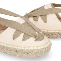 Cotton leather Girl espadrilles shoes Goyesca style.