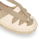 Cotton leather Girl espadrilles shoes Goyesca style.