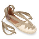 Cotton leather Girl espadrilles shoes Goyesca style.