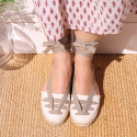 Cotton leather Girl espadrilles shoes Goyesca style.