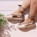 Cotton leather Girl espadrilles shoes Goyesca style.