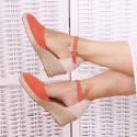 Classic Suede leather wedge sandals espadrille shoes .