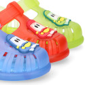 Cangrejera niños clásica con cierre adherente y diseño con coches.