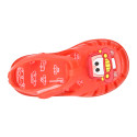 Classic style Kids jelly shoes with hook and loop strap closure and CAR design.