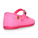 Girl's Mary Jane with Japanese-style buckle in FLUOR COLORS.
