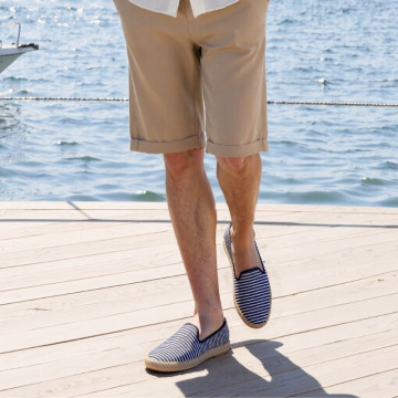 SAILOR STRIPES cotton canvas classic kids espadrille shoes.