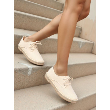 Cotton canvas Laces up espadrille shoes.