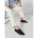 Suede leather kids oxford shoes espadrille style.