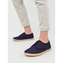 Linen kids laces up shoes espadrille style in pastel colors.