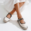 Women's espadrille-style Mary Jane with buckle and clip fastening