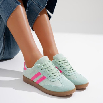 Deportiva moda mujer con cordones en color aguamarina.