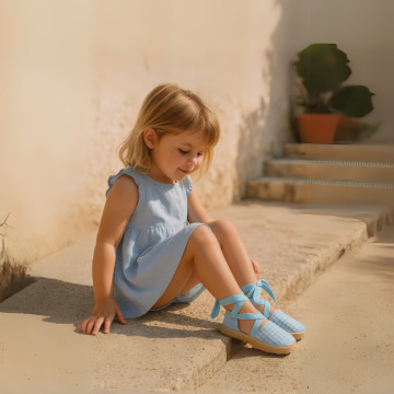 VICHY Cotton Canvas Girl Valenciana style espadrille shoes in PASTEL colors.