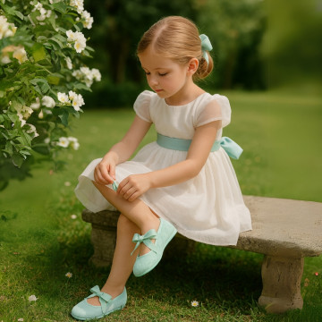 Velvet cotton Girl Ballet Flat shoes angel style in pastel colors.