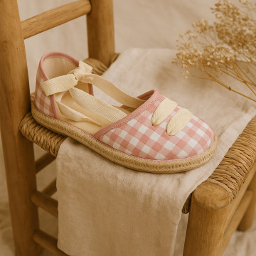 VICHY cotton canvas Girl Dancer style espadrille shoes.