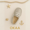 Classic nappa leather Boat shoes pastel colors for kids.