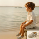 Classic nappa leather Boat shoes pastel colors for kids.