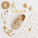 Classic nappa leather Boat shoes pastel colors for kids.