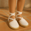 VOILE Cotton Canvas Girl espadrille shoes with ties closure.