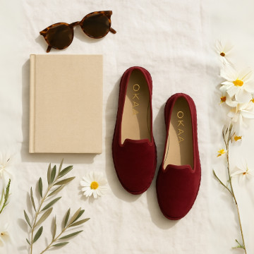 Slipper mujer en terciopelo en colores de moda.