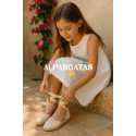 Alpargata niña TRES CINTAS colores tipo Valenciana en lona piqué.