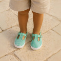 VICHY Cotton canvas kids T-Strap shoes bamba style with buckle fastening.