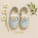 FLOWERS print Cotton Canvas Girl Valenciana style espadrille shoes.