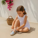 FLOWERS print Cotton Canvas Girl Valenciana style espadrille shoes.