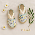 FLOWERS print Cotton Canvas Girl Valenciana style espadrille shoes.