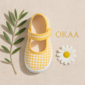 VICHY Cotton canvas girl mary jane shoes bamba style with hook and loop closure.